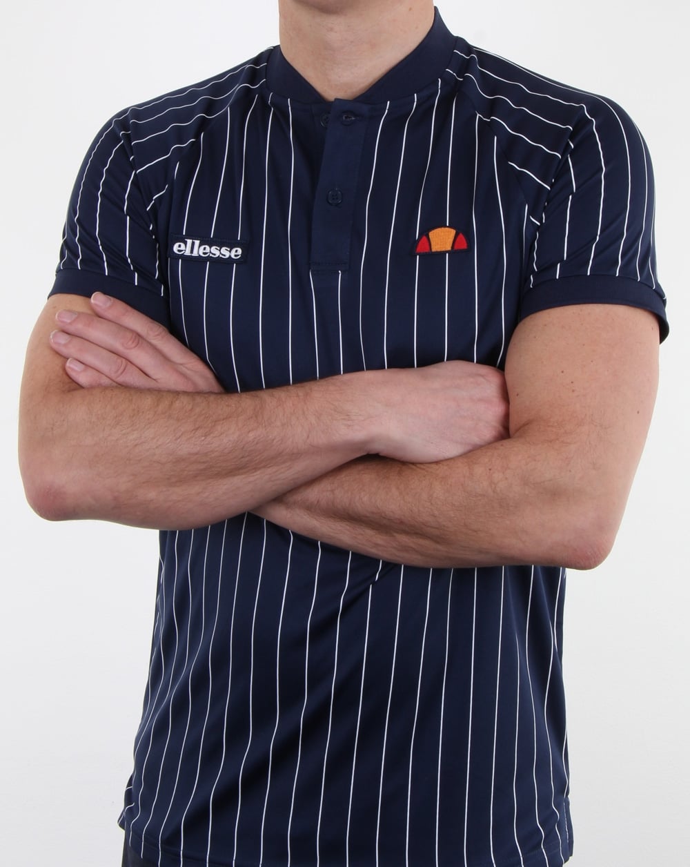 Ellesse Nadelstreifen-Poloshirt Marineblau