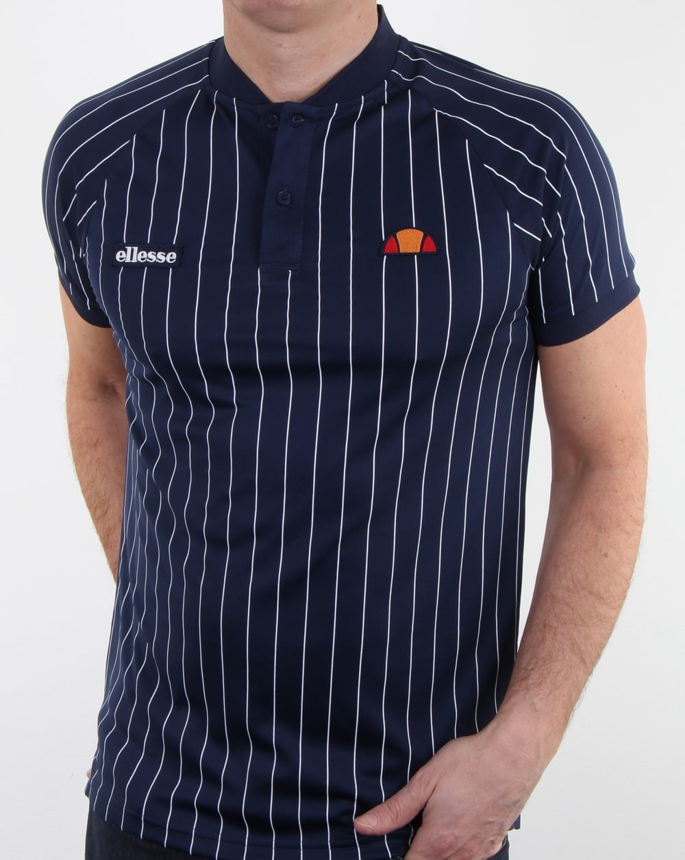 Ellesse Nadelstreifen-Poloshirt Marineblau