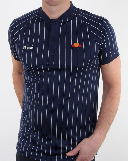 Ellesse Nadelstreifen-Poloshirt Marineblau