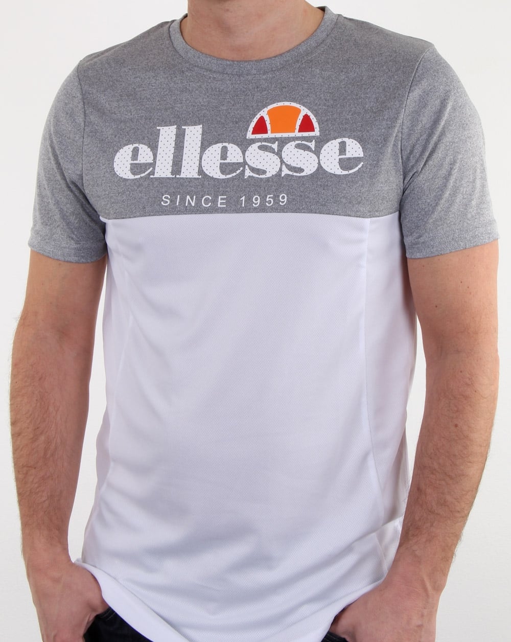 Ellesse Split T-Shirt Graumeliert/Weiß