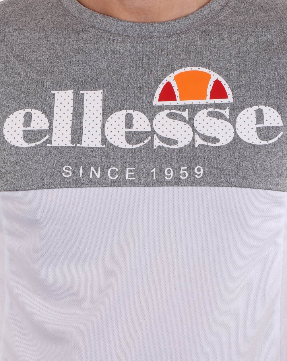 Ellesse Split T-Shirt Graumeliert/Weiß