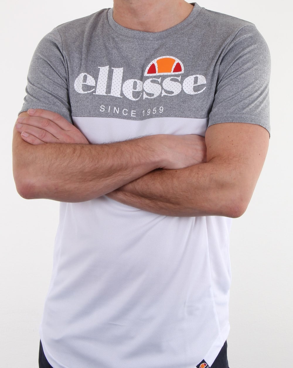 Ellesse Split T-Shirt Graumeliert/Weiß