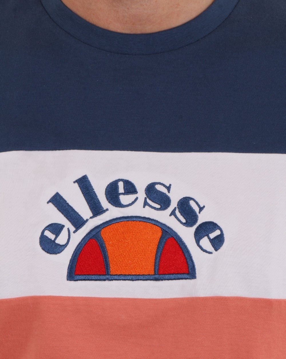 Ellesse Block T-Shirt Pfirsich/Weiß/Blau