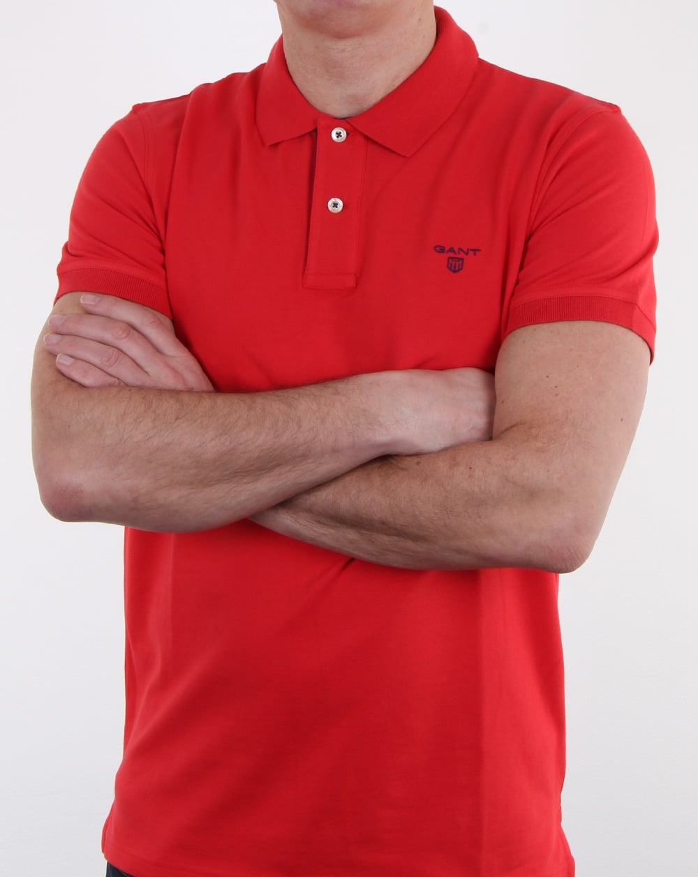 Gant Poloshirt mit Kontrastkragen Hellrot