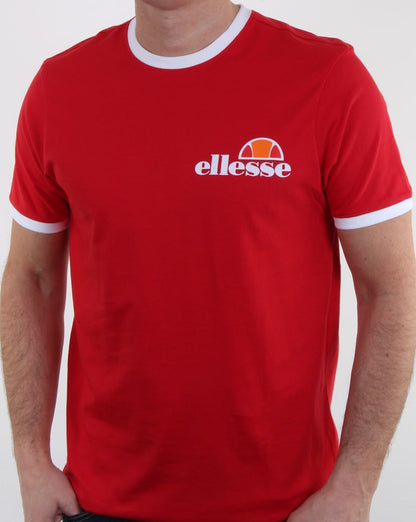 Ellesse – Ringer-T-Shirt in True Red