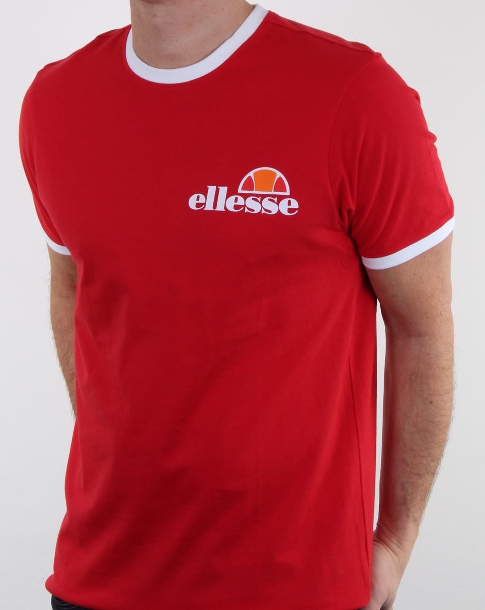 Ellesse – Ringer-T-Shirt in True Red