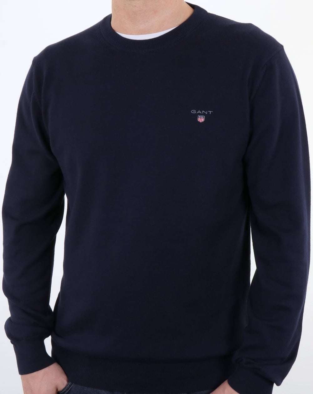 Gant Stretch-Pullover aus leichter Baumwolle, Abendblau