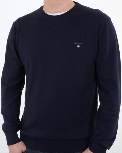 Gant Stretch-Pullover aus leichter Baumwolle, Abendblau