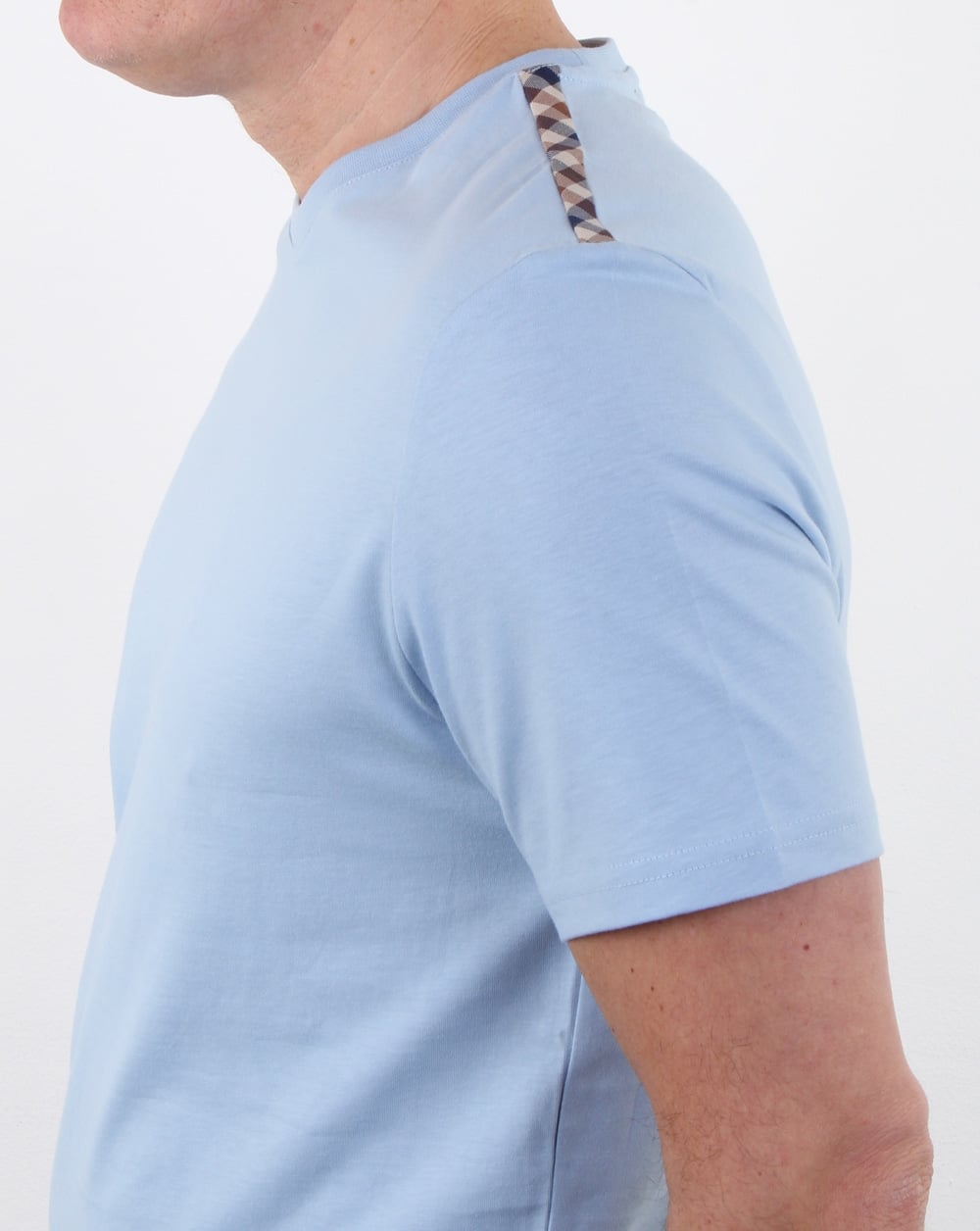 Aquascutum Southport T Shirt Sky Blue