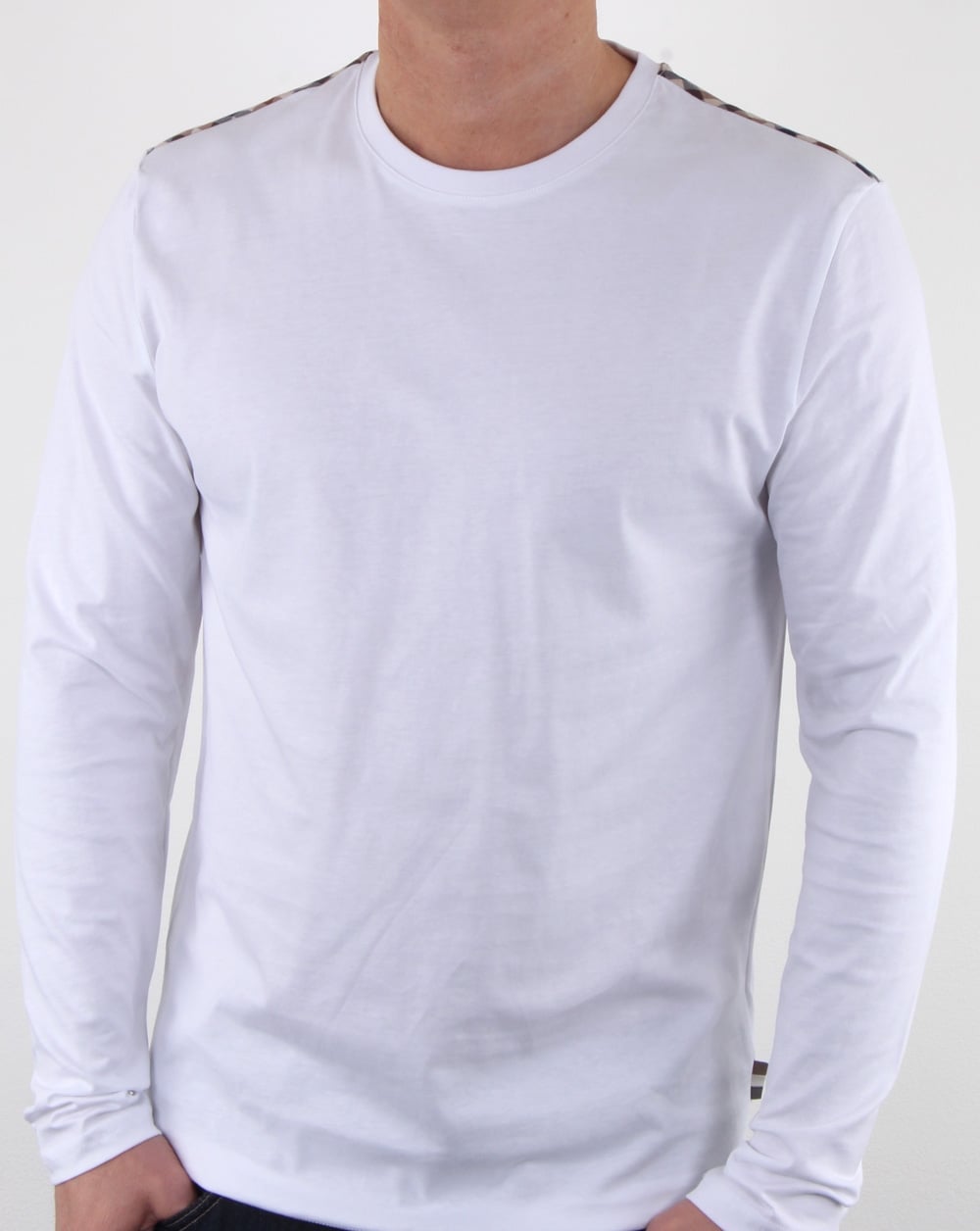 Aquascutum Southport Langarm-T-Shirt Weiß
