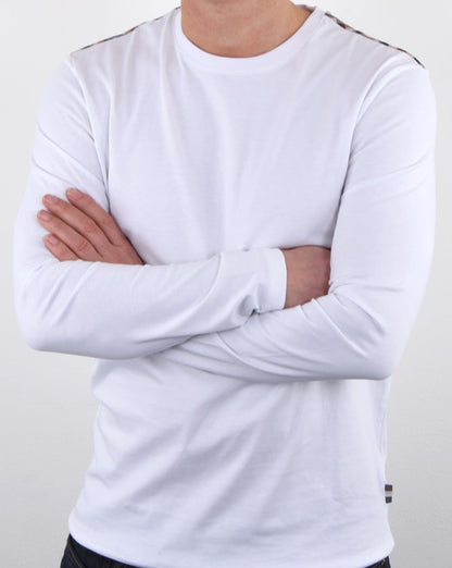 Aquascutum Southport Langarm-T-Shirt Weiß