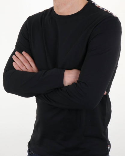 Aquascutum Southport Langarm-T-Shirt Schwarz
