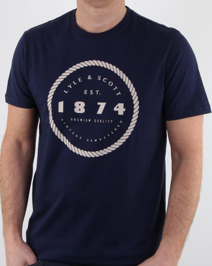 Lyle And Scott T-Shirt mit Grafikdruck, Marineblau