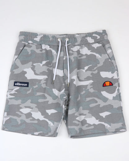 Ellesse – Noli – Fleece-Shorts in Grau mit Camouflage-Muster