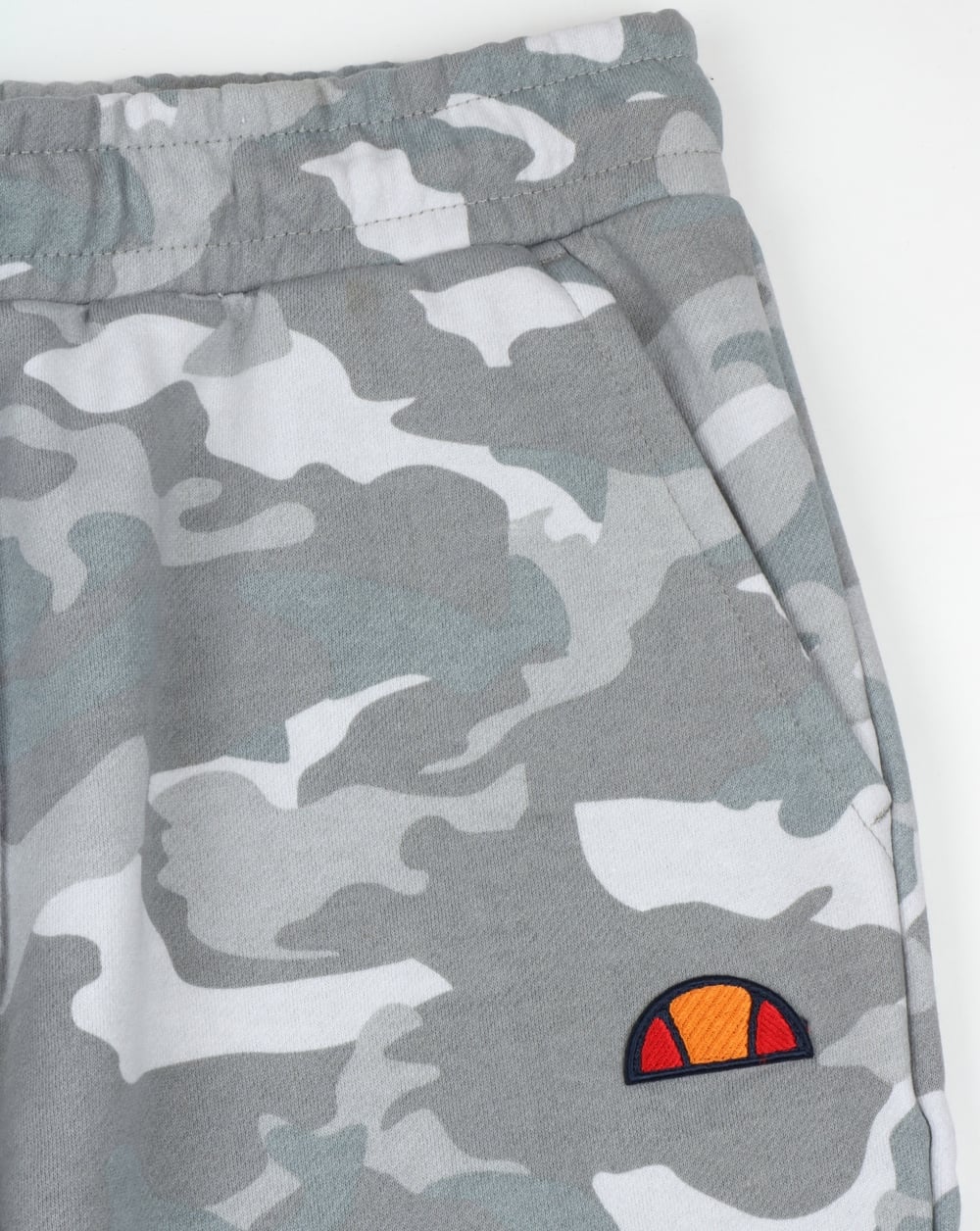 Ellesse – Noli – Fleece-Shorts in Grau mit Camouflage-Muster