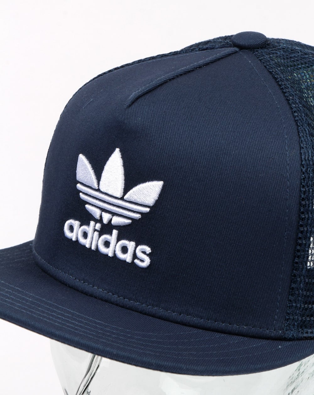 Adidas Originals – Trefoil Trucker Cap in sattem Blau