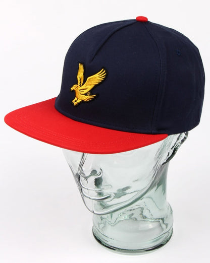 Lyle And Scott – Baseballkappe in Blockfarben, Dunkelmarineblau/Mohn