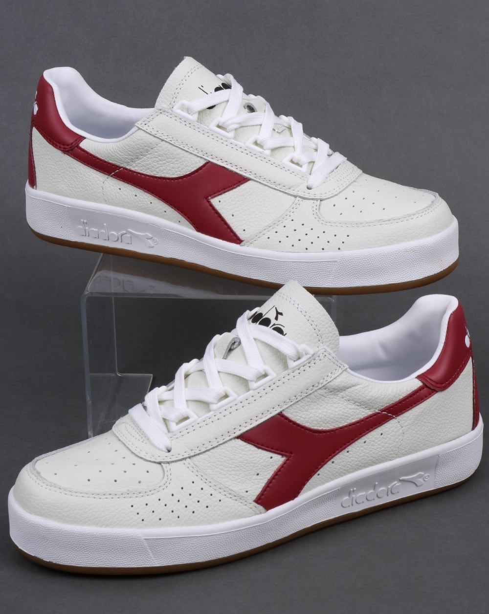 Diadora B. Elite L Sneakers Weiß/Burgundrot/Gummi