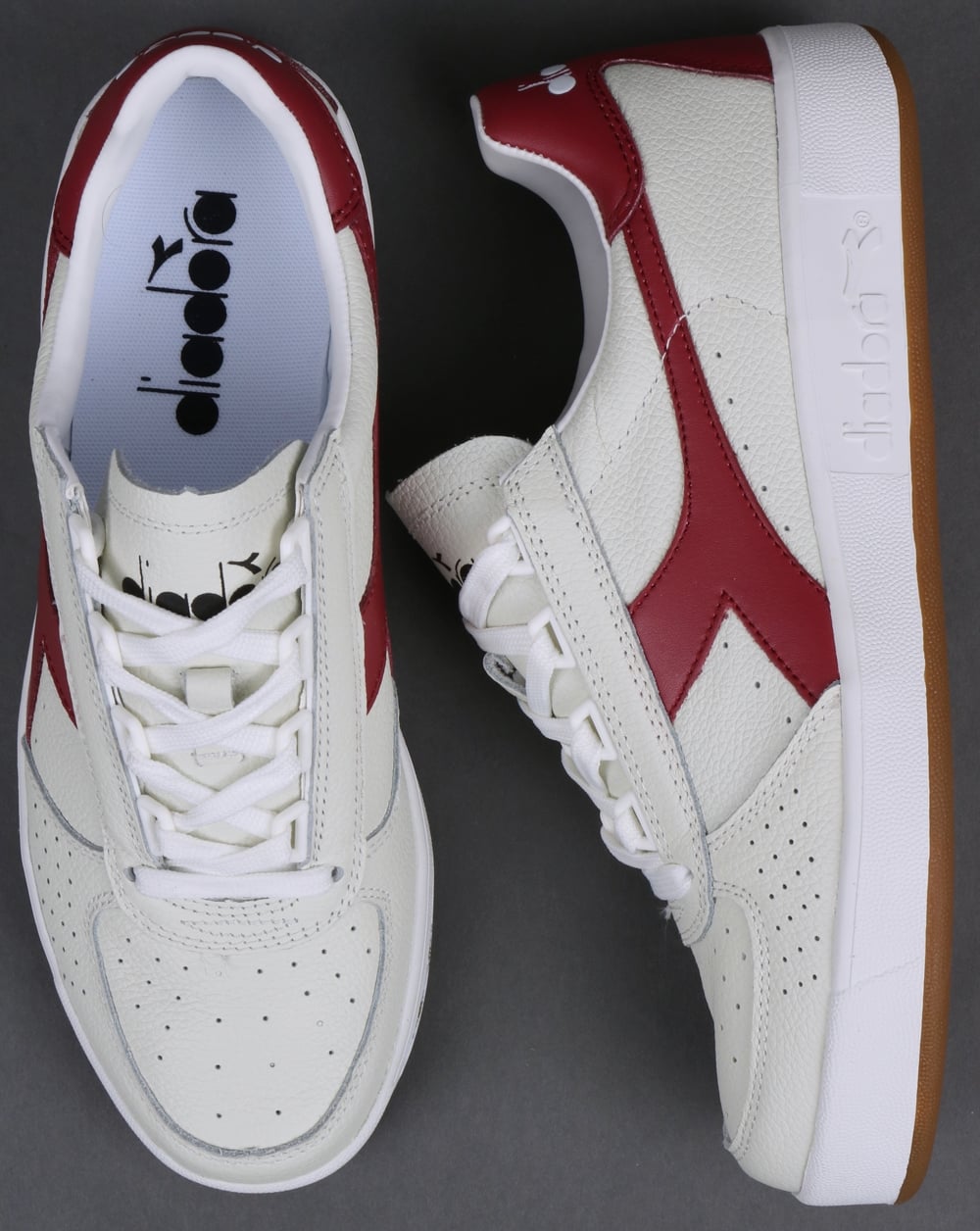 Diadora B. Elite L Sneakers Weiß/Burgundrot/Gummi