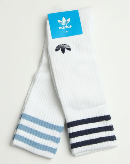 Adidas Originals – Crew-Socken im 2er-Pack, Weiß/Blau