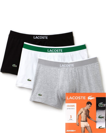 Lacoste 3er-Pack Boxershorts Schwarz/Weiß/Grau