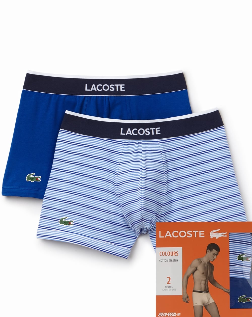 Lacoste Doppelpack Boxershorts Streifen/Blau