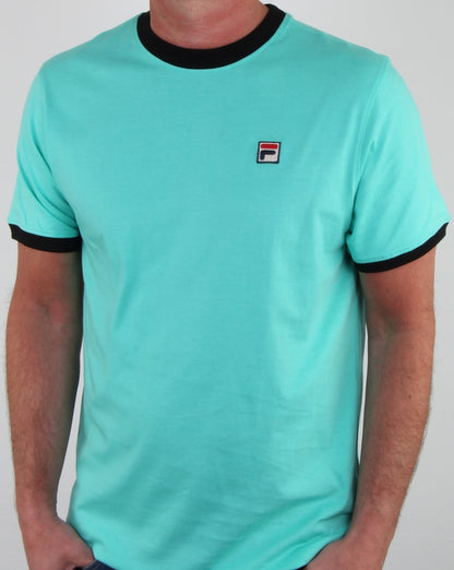 Fila Vintage Ringer T-Shirt Aqua/Marineblau
