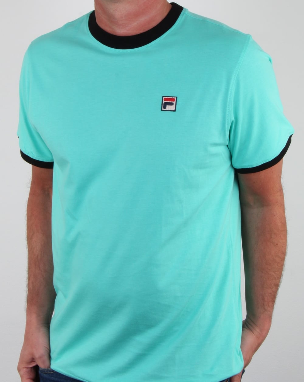 Fila Vintage Ringer T-Shirt Aqua/Marineblau