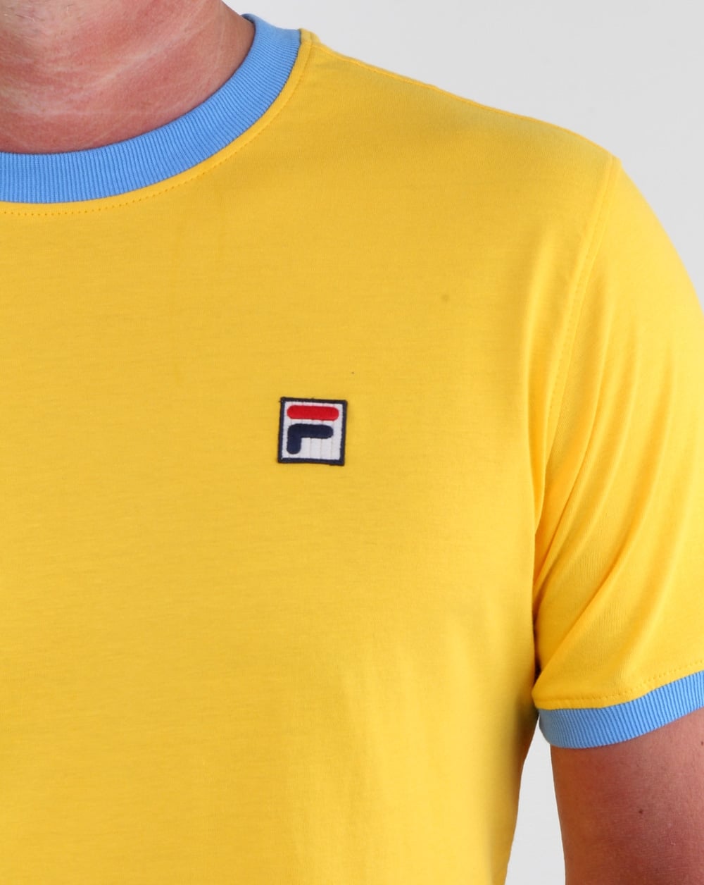 Fila Vintage Marconi T Shirt Yellow/lake Blue