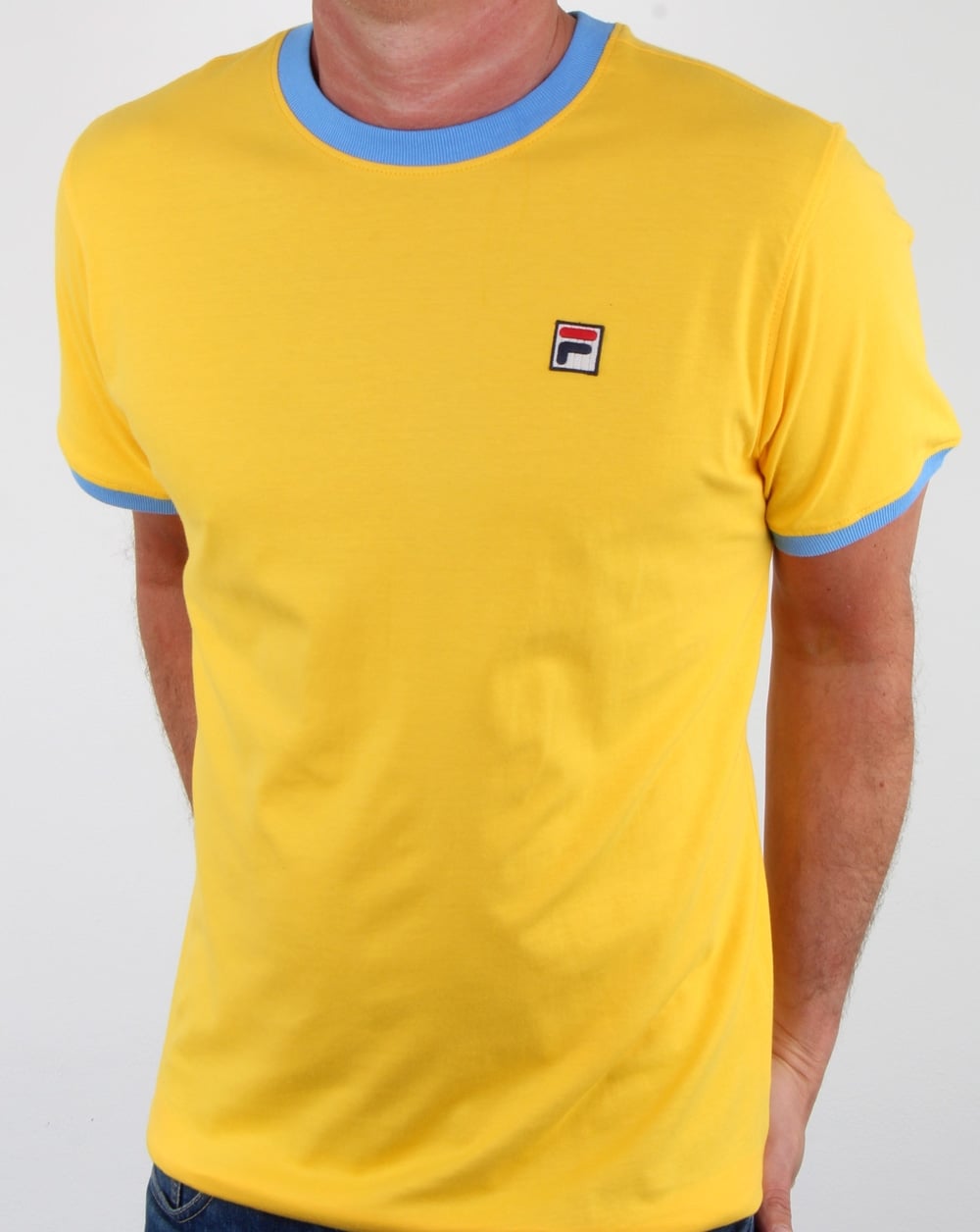 Fila Vintage Marconi T Shirt Yellow/lake Blue