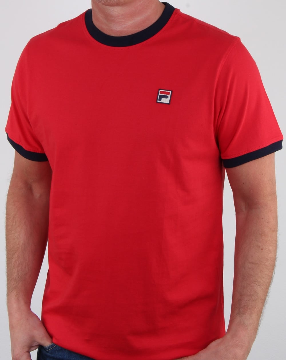 Fila Vintage Marconi T-Shirt Rot/Marineblau