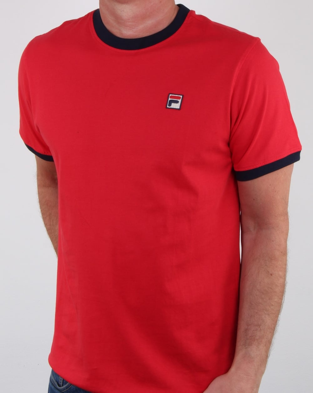 Fila Vintage Marconi T-Shirt Rot/Marineblau