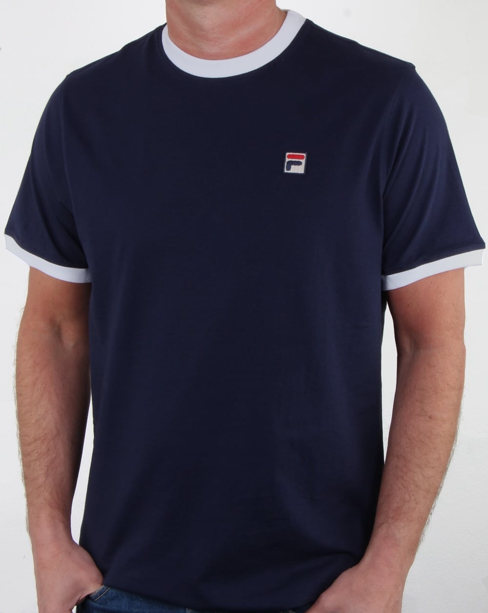Fila Vintage Ringer T-Shirt Marineblau