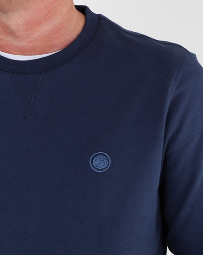 Pretty Green Clements Crew Sweatshirt Marineblau