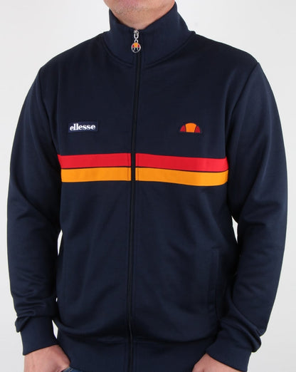 Ellesse – Trainingsoberteil mit zwei Streifen in Marineblau