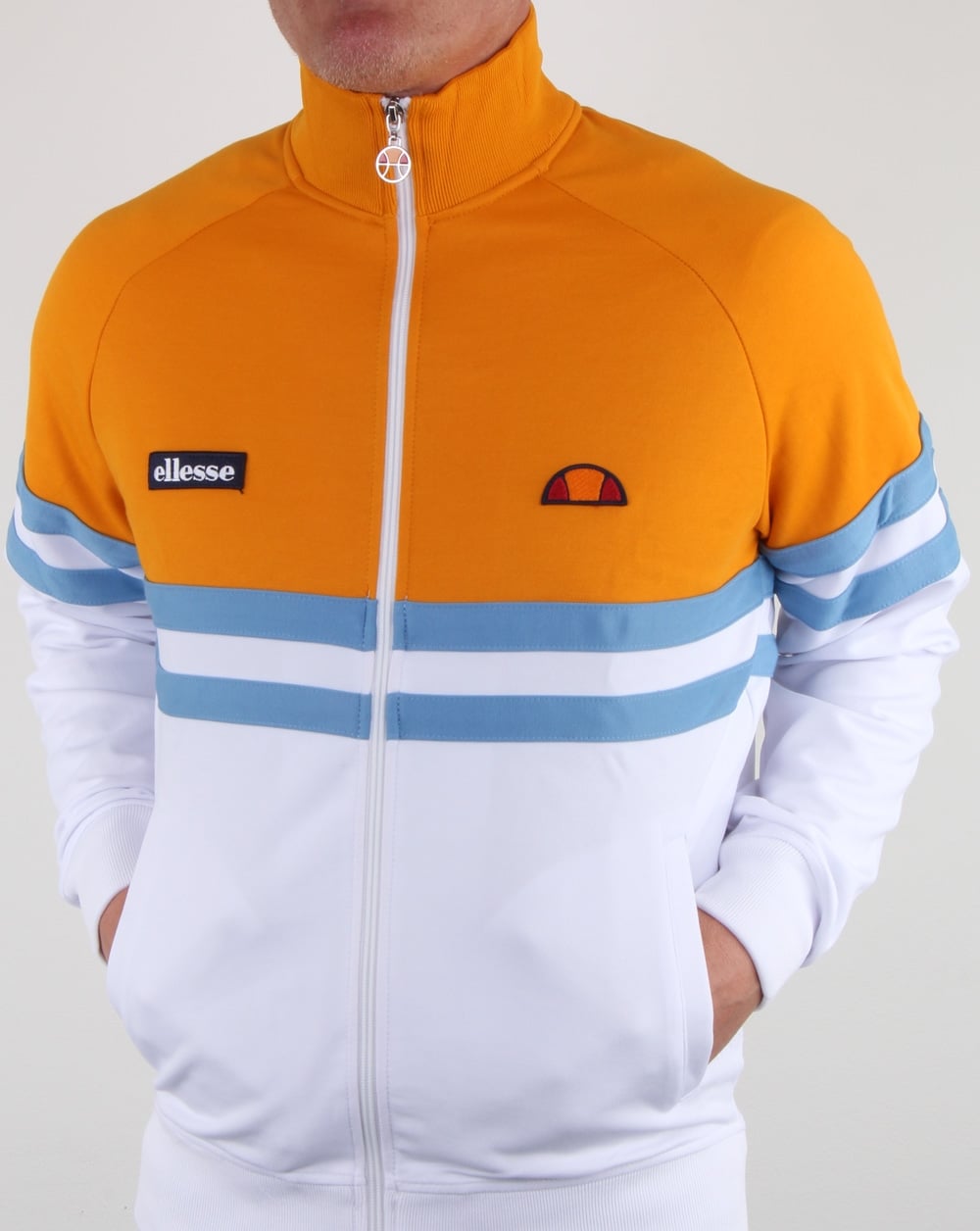 Ellesse Rimini Trainingsjacke Weiß/Orange/Himmelblau