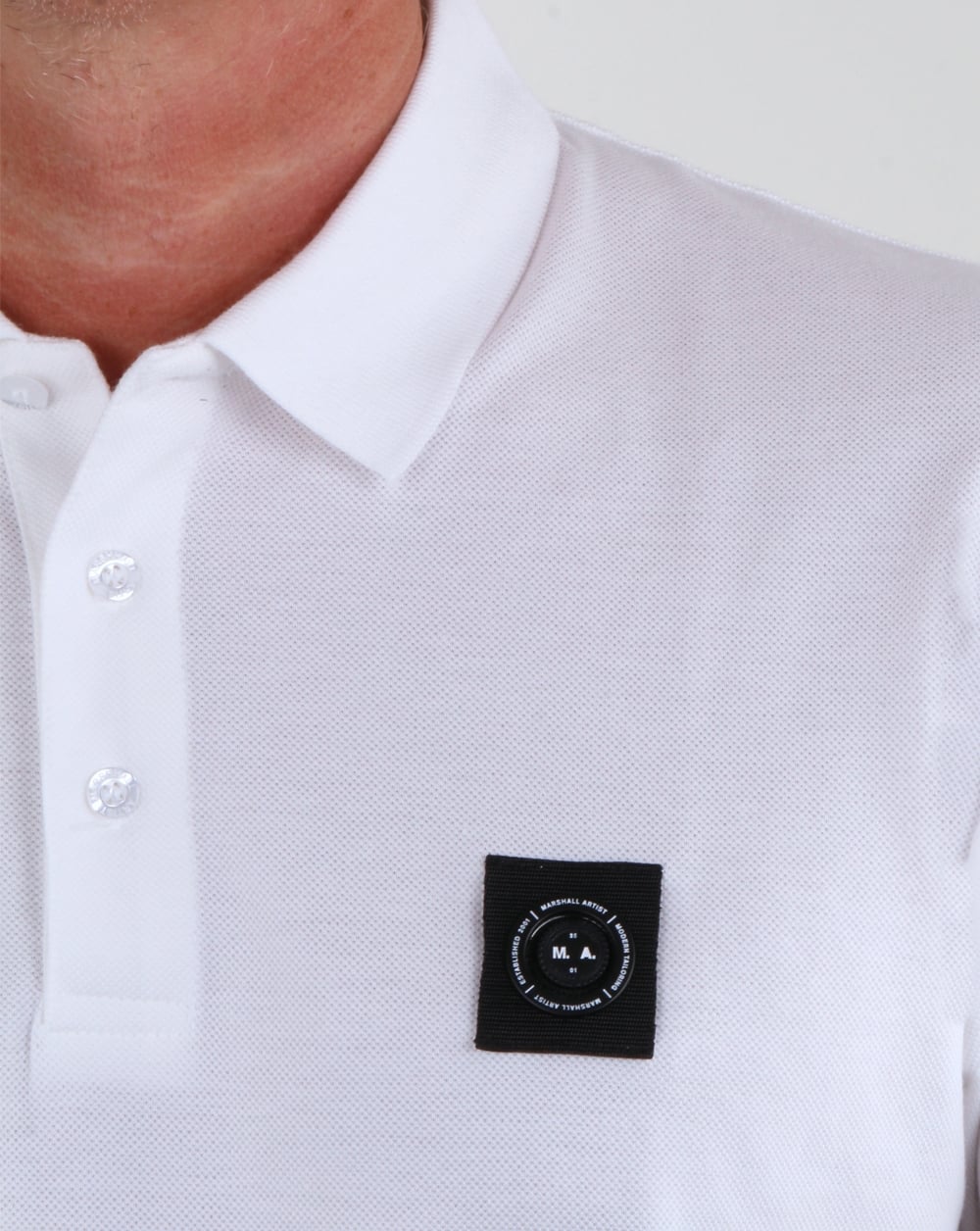 Marshall Artist Siren Langarm-Poloshirt Weiß