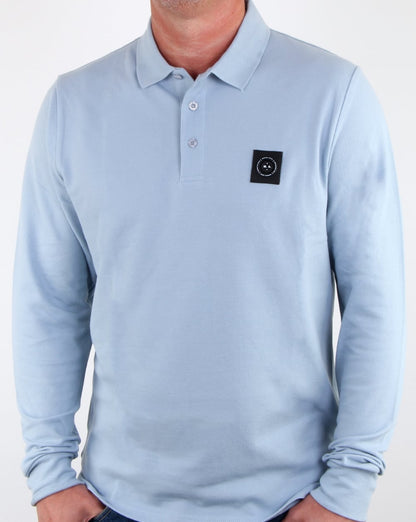 Marshall Artist Siren Langarm-Poloshirt Himmelblau