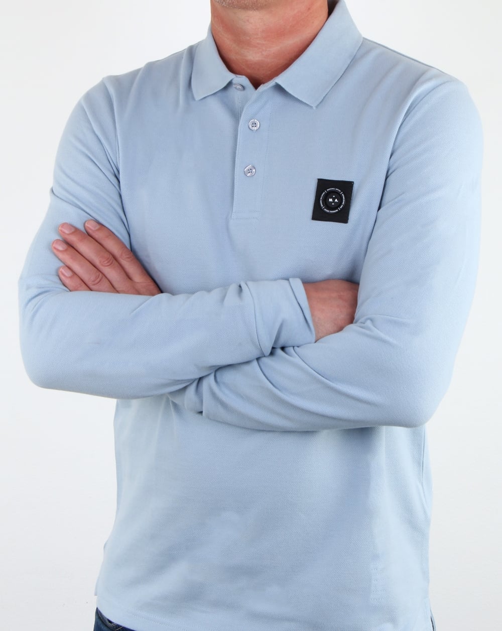Marshall Artist Siren Long Sleeve Polo Shirt Sky