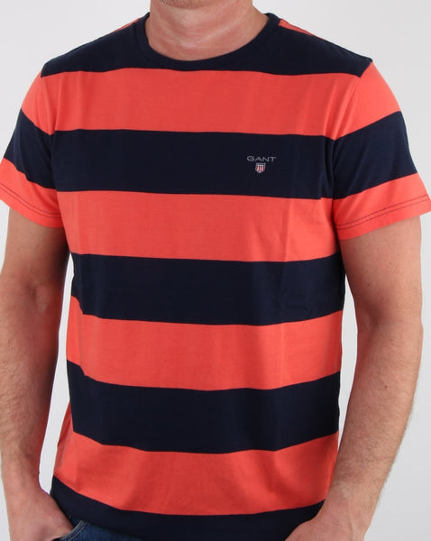 Gant Barstripe T Shirt Coral