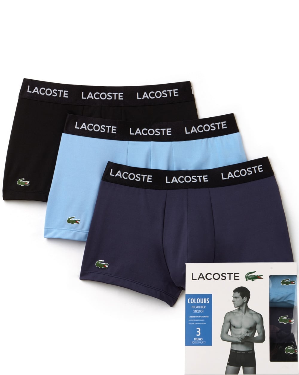 Lacoste – Dreierpack Boxershorts Schwarz/Dusk/Indigo