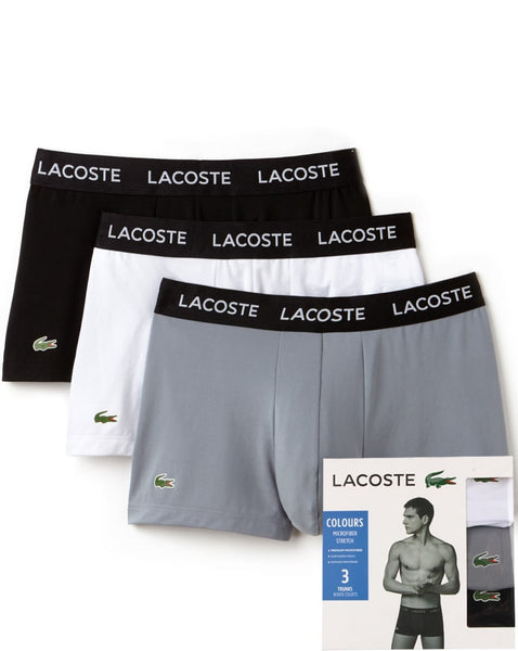 Lacoste Triple Pack Boxer Shorts Black/grey/white