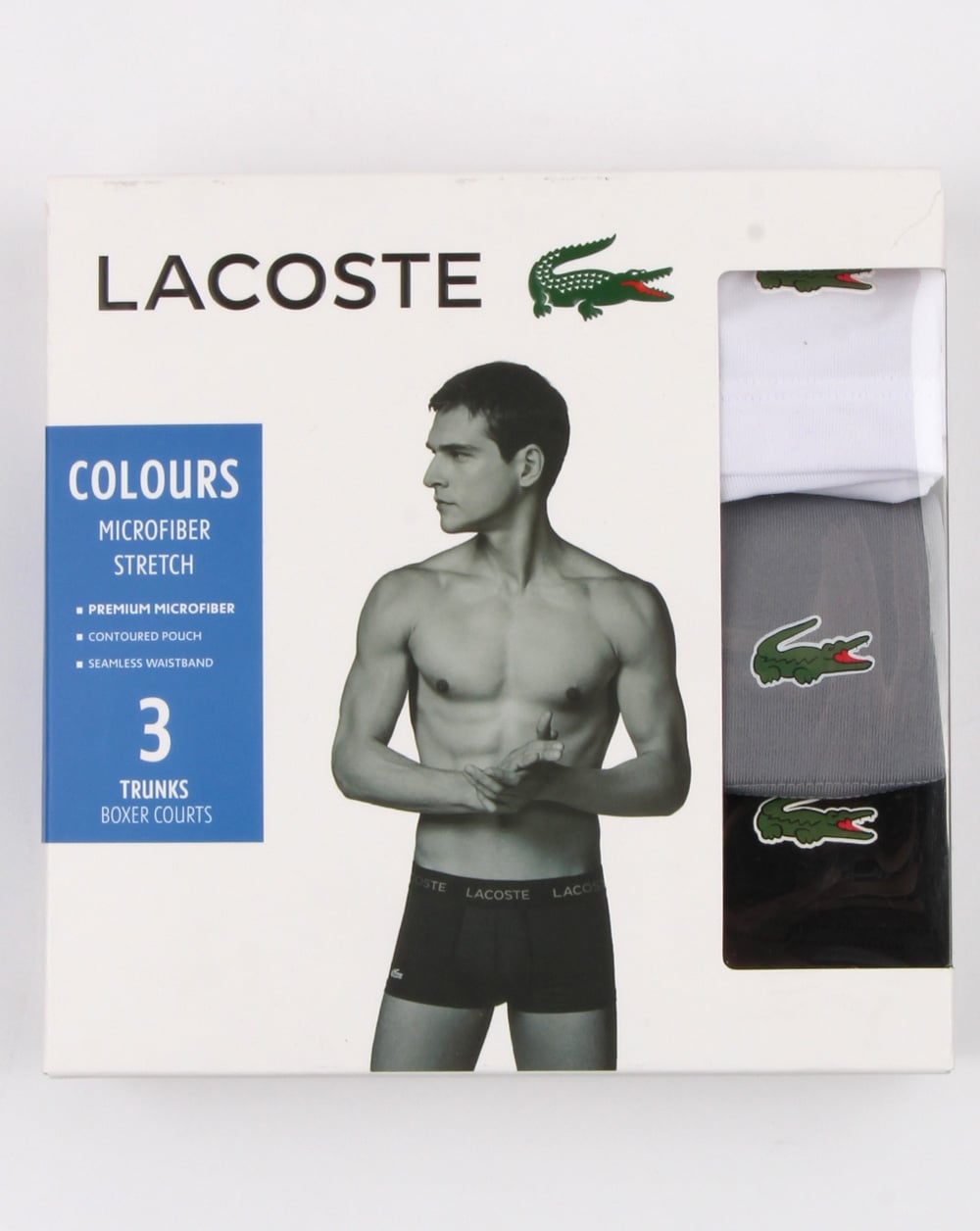 Lacoste 3er-Pack Boxershorts Schwarz/Grau/Weiß