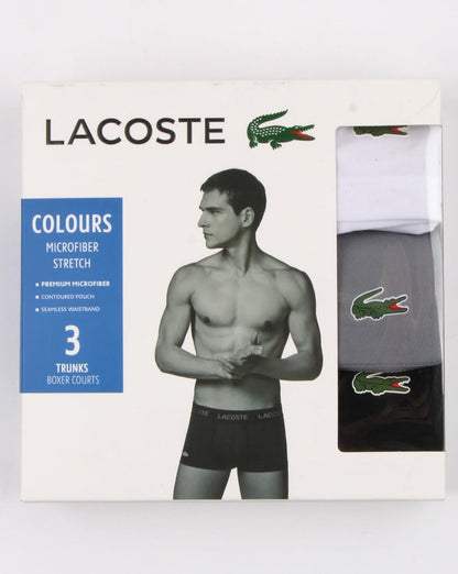 Lacoste 3er-Pack Boxershorts Schwarz/Grau/Weiß