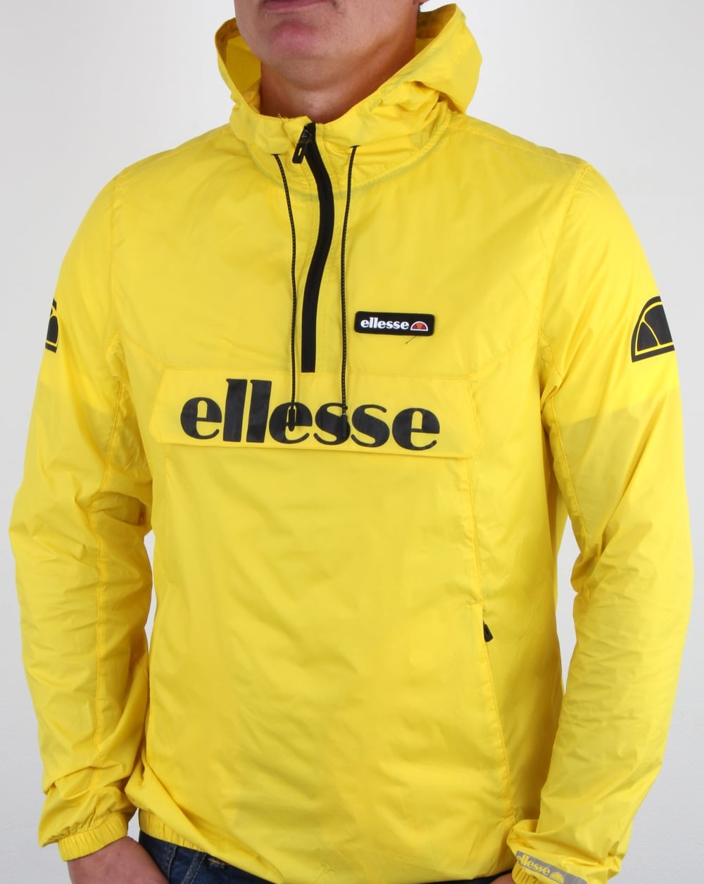 Ellesse – Jacke mit halbem Reißverschluss, leuchtendes Gelb