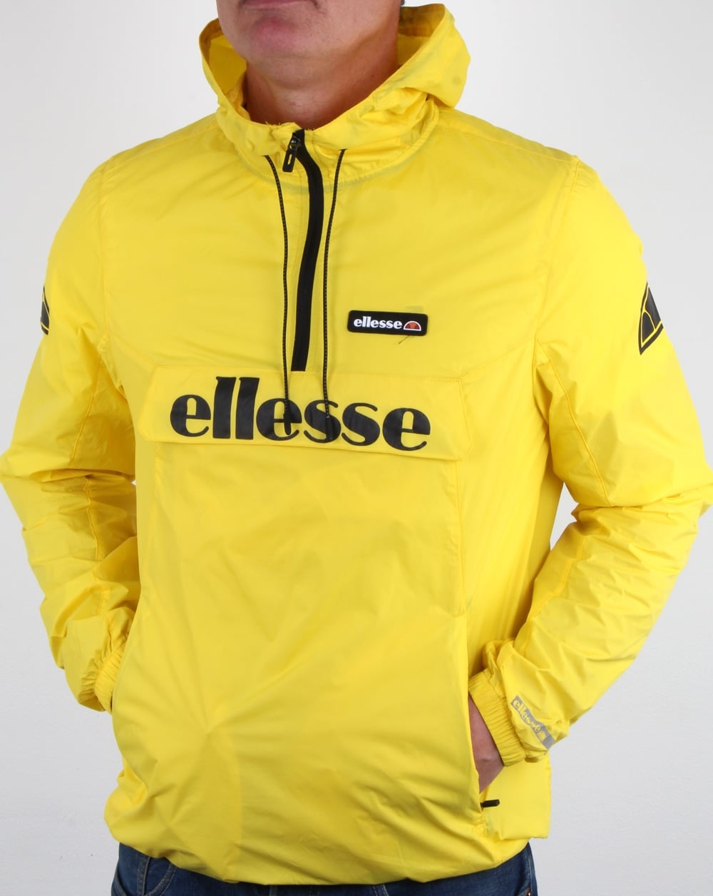Ellesse – Jacke mit halbem Reißverschluss, leuchtendes Gelb