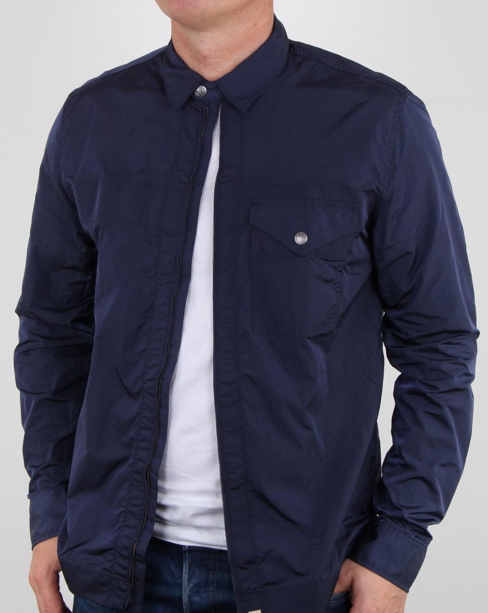 Pretty Green Kaiser Zip Jacke Navy