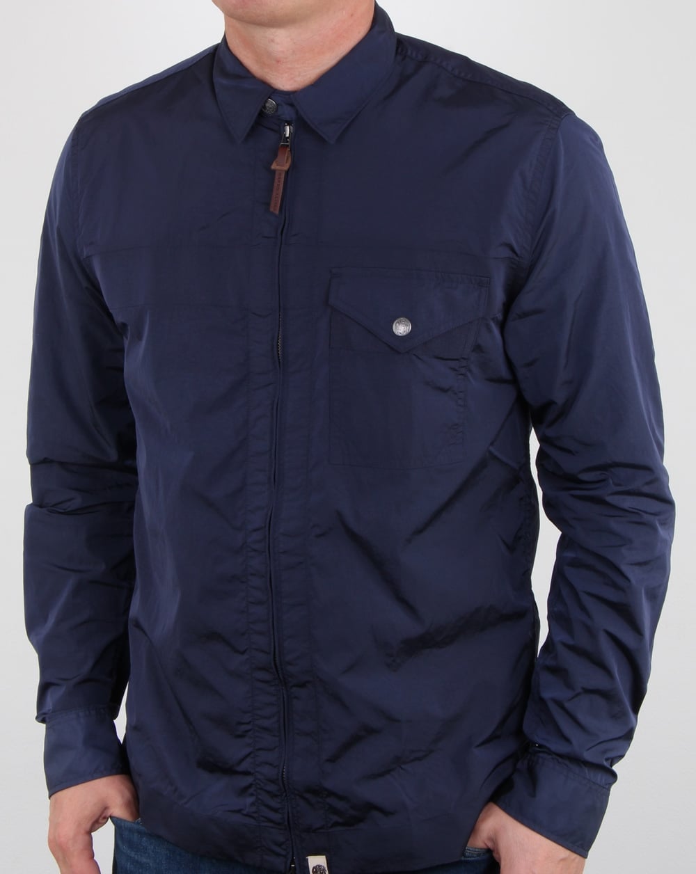Pretty Green Kaiser Zip Jacke Navy