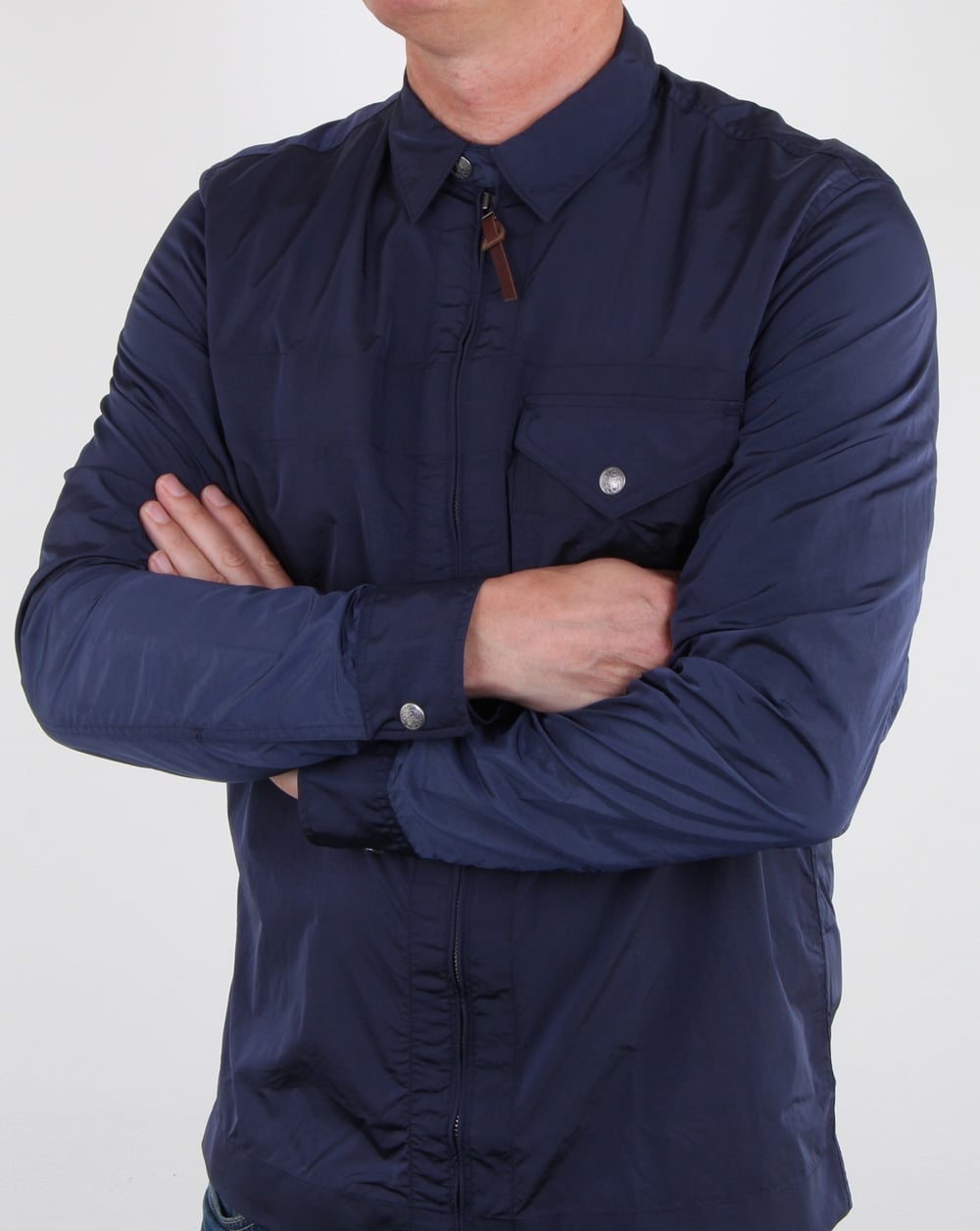 Pretty Green Kaiser Zip Jacke Navy