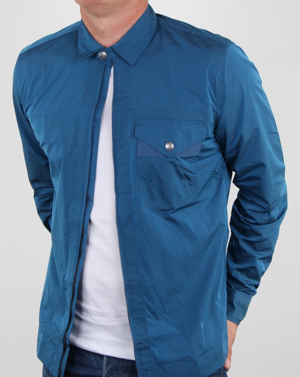 Pretty Green Kaiser Zip Jacke Blau